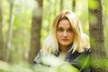 Young woman in forest Royalty Free Stock Photo