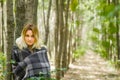 Young woman in forest Royalty Free Stock Photo