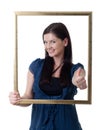 Young woman frame thumb Royalty Free Stock Photo