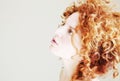 Young woman with funky curly hair Royalty Free Stock Photo