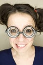 Young woman with funny glasses Royalty Free Stock Photo