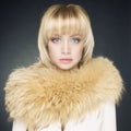 Young woman with fur Royalty Free Stock Photo