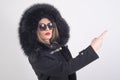 Young woman with fur coat Royalty Free Stock Photo