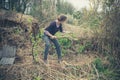 Young woman gardening Royalty Free Stock Photo