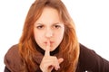 Young woman gesturing silence Royalty Free Stock Photo