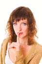 Young woman gesturing silence Royalty Free Stock Photo