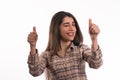 Young woman gesturing thumbs up Royalty Free Stock Photo