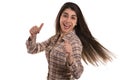 Young woman gesturing thumbs up Royalty Free Stock Photo