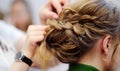 Young woman getting her hair done before party Royalty Free Stock Photo