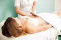 Young woman getting a lymphatic massage