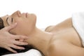 Young woman getting massage Royalty Free Stock Photo