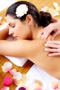 Young woman getting massage in spa salon. Royalty Free Stock Photo