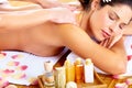 Young woman getting massage in spa salon. Royalty Free Stock Photo