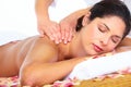 Young woman getting massage in spa salon. Royalty Free Stock Photo