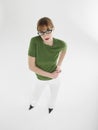 Young Woman In Glasses And Green Tshirt