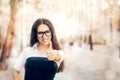 Young Woman with Glasses Thumb Up Royalty Free Stock Photo