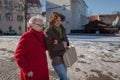 Young woman going for shopping with senior woman Royalty Free Stock Photo