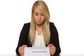 Young woman got a job application rejection a looks astonished Royalty Free Stock Photo