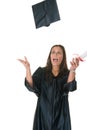 Young Woman Graduate Receives Royalty Free Stock Photo