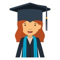 Young woman graduating avatar character