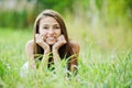 Young woman grass lying Royalty Free Stock Photo