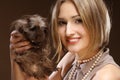 Young woman with Guinea pig Royalty Free Stock Photo