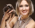 Young woman with Guinea pig Royalty Free Stock Photo