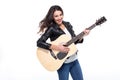 Young woman with guitar Royalty Free Stock Photo