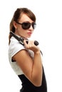 Young woman with gun Royalty Free Stock Photo