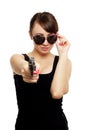 Young woman with gun Royalty Free Stock Photo