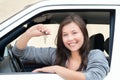 Young woman happy about her new drivers license Royalty Free Stock Photo