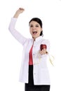 Happy doctor woman expresses smile Royalty Free Stock Photo