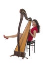 Young woman with harp