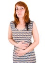 Young woman has abdominal pain Royalty Free Stock Photo