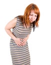 Young woman has abdominal pain Royalty Free Stock Photo