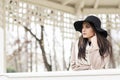 Young woman with hat Royalty Free Stock Photo