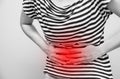 Young woman having abdominal pain Royalty Free Stock Photo