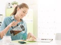 Woman having a cup of tea Royalty Free Stock Photo