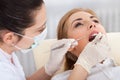 Young woman having dental checkup