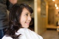 Young Woman having hair cut in salon Royalty Free Stock Photo