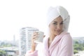 Young woman having morning coffee Royalty Free Stock Photo