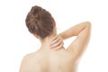 Young woman having neck pain