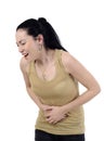 Young woman having a stomachache Royalty Free Stock Photo