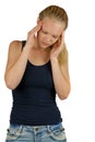 Young woman with headache Royalty Free Stock Photo
