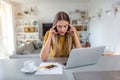 Young woman with headache