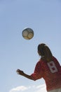 Young Woman Heading Football Royalty Free Stock Photo