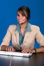 Young woman at the helpdesk Royalty Free Stock Photo