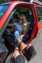 Young Woman in her Car Royalty Free Stock Photo