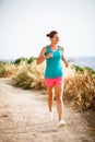 Young woman on her evening jog Royalty Free Stock Photo