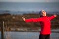 Young woman on her evening jog Royalty Free Stock Photo